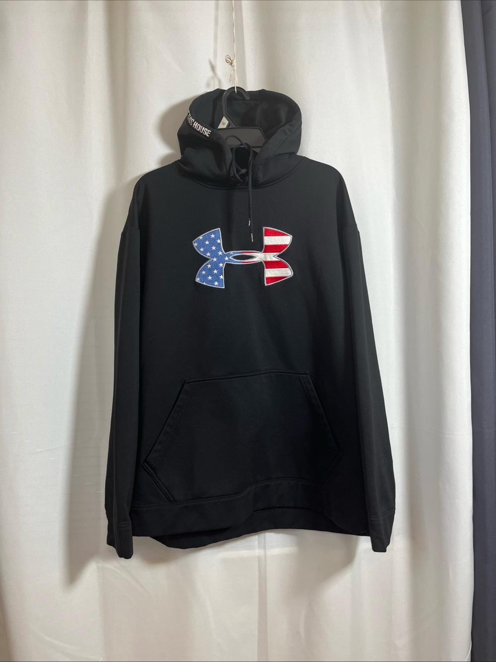 YTG Adidas Men's Sweatshirt Black Hoodie Logo Trefoil Graphic Pockets Medium